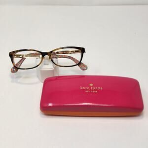 Kate Spade Jessalyn Brown Tortoise Floral Eyeglasses Frames Rectangle Full Frame
